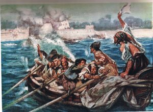الهروب من الهجوم ، رسم توضيحي من "أرض التجارة الذهبية" ، نشره جاك عام 1921